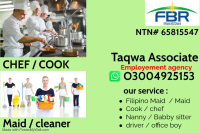 Maids / House Maids / cook / Nanny , chef / Baby Sitter maid available