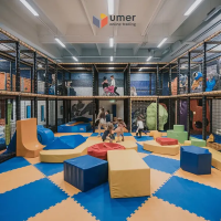 Safe, Fun, & Colorful Kids' Play Areas Swings, Slides, Trampolines