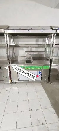 shawarma counter havy duty+fryer we hve pizza oven fast food