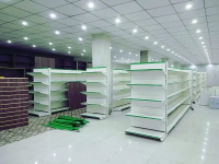 complete super store range racks and cash counter shopping trolley