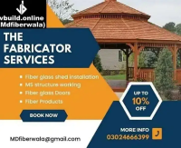 Fiber glass sheet , fiber sheds (with materials ) / Car parking sheds