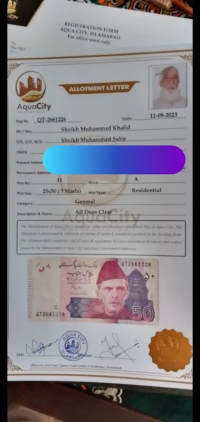 Aqua City A Bkock 5 Marla Plot for Sale