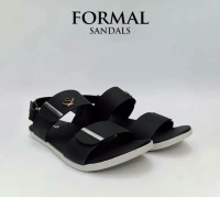 Men's casual leather sandals - 1 pcs in stylish black